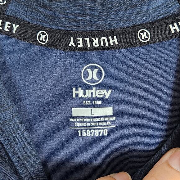 Hurley Performance Hoodie Mens Large Heather Blue Lightweight Skate Athleisure - Picture 5 of 7